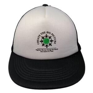 HitWear Trucker Hat Black White OS Mesh Graphic Snapback Adjustable Foam Front